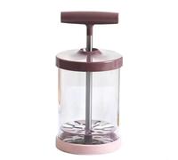 Bosiyrggrl Batidora Manual de Crema de Plástico para Decoración de Pasteles, Dispensador de Crema para Bebidas Espumosas con Aderezo, Color Marrón