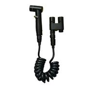 Bosiyrggrl Bidé de Mano de Acero Inoxidable para Inodoro Doméstico, con Válvula Angular de Doble Salida y Boquilla Presurizada, Dispositivo de Descarga, Color Negro.