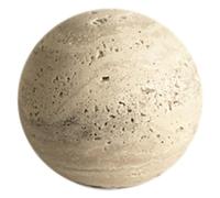 Bosiyrggrl Bola de Piedra de Mármol Natural Decorativa para Mesa y Estante, Escultura Esférica de Travertino Vintage para Decoración del Hogar C