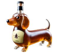 Bosiyrggrl Botella de Whisky con Forma de Perro Salchicha, Vaso de Vidrio con Forma de Perro Salchicha Esculpido en 3D, Botella de Vino Tinto, Frasco de Licor Reutilizable, Cristalería D