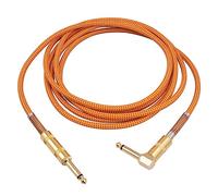 Bosiyrggrl Cable de Instrumento de Guitarra 10FT Instrumento EléCtrico Bajo AMP Cable 1/4 de Pulgada Recto a áNgulo Recto Cable Chapado en de 6,35 Mm
