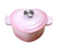 Bosiyrggrl Cacerola de Hierro Fundido Esmaltada Forma de Corazón, Diseño Tipo Horno Holandés, con Tapa, Apta para Tipo de Cocinas, Ideal para Guisos, Horneado y Cocción Lenta.