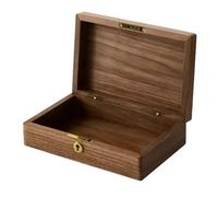 Bosiyrggrl Caja de Madera Maciza Vintage de Nogal para Guardar Artículos de Escritorio, Cosméticos y Joyas.