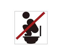 Bosiyrggrl Calcomanías de Advertencia para Adhesivo para Inodoro,Pegatinas de Advertencia para Inodoro Que No Se Ponen en Cuclillas, Señales Recordatorias de Baño para Bares, Despegar y Pegar