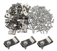 Bosiyrggrl Clips para Cerca de Alambre, 200 Piezas Abrazaderas para Alambre de Cerca de Aluminio para Alambre Soldado de Calibre 12-16 una Cerca de Madera, Metal o Vinilo
