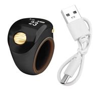 Bosiyrggrl Contador de Dedo Portátil Tipo Anillo con Forma de Bola, Tipo C, Recargable, Ajustable, Pantalla OLED, Minicontador con Batería.