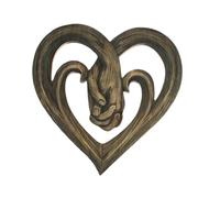 Bosiyrggrl Corazón Tomados de la Mano Decoración de Pared Corazón de Madera Sintética Decoración de Pared Decoración Escultura Única para Baño Sala de Estar Hogar