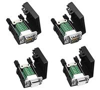Bosiyrggrl DB9 Sin Soldadura RS232 D-Sub en Serie una Terminal de Puerto de 9, Conector Adaptador Macho Hembra, Placa de ConexióN (2-Macho + 2-Hembra)