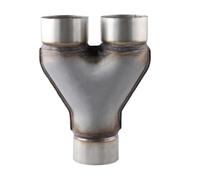 Bosiyrggrl de Escape de Coche, Doble Punta de Escape, Tubo en y de Acero Inoxidable 409, Silenciador de Doble Salida, Tubo de 3 Vías, de Coche, 51, 63, 76 Mm, A3