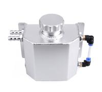 Bosiyrggrl Depósito de Aceite de Motor Universal de 1 Litro para Coche, con Tapa Transpirable, para Refrigerante del Radiador, para Recoger el Vapor del Cárter, Color Plateado.