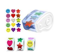 Bosiyrggrl Dispensador Manual de Pegatinas, Dispensador de Pegatinas de Bolsillo para Pegatinas en Rollo para Recompensas de Niños, Tabla de Comportamiento, Suministros para Estudiantes y Profesores.