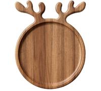 Bosiyrggrl Elegante de Madera para Cena Navideña, de Madera para Presentación de Comida, Vajilla Festiva, Decoración para Navideño Pequeño