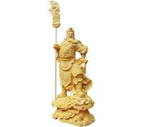 Bosiyrggrl Estatua China de GuanYu, Talla Tradicional de Madera, Figura del de la Riqueza, Decoración de Mesa para el Hogar, Escultura de Buena Suerte.