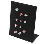 Bosiyrggrl Exhibidor de Anillos en Forma de L de Terciopelo, Capacidad para 50 Anillos, Guardar y Exhibir, 1 Unidad, Negro