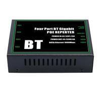 Bosiyrggrl Extensor PoE Gigabit BT de 4 Puertos, 100/1000 Mbps, 1 Entrada, 4 Salidas, IEEE802.3, Repetidor PoE BT para Cámara PoE de 48 V, Punto de Acceso Inalámbrico