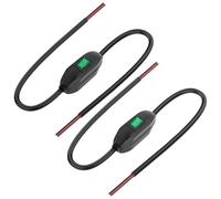 Bosiyrggrl Interruptor Basculante con Cable en Línea de 12 V, 24 V/3 A, con Botón de Encendido/Apagado y Precableado en Ambos Extremos, LED Verde para Lámpara, 0,5 M, 2 Unidades.