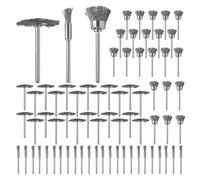 Bosiyrggrl Juego de 75 Cepillos de Alambre de Acero con Ruedas de Pulido, Kit Completo con Vástago de 1/8 Pulgada, Accesorios para Herramientas Rotativas.