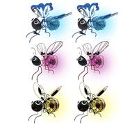 Bosiyrggrl Luces Solares de Simulación de Abejas, Linterna LED Colgante para Exteriores con Forma de Abeja para Decoración de Jardín, Luz Antiinsectos (6 Unidades)