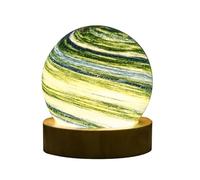 Bosiyrggrl Luz LED de Noche con Forma de Bola de Cristal y Planeta 3D, Luz de Noche con Forma Luna y Galaxia, Luz de Noche USB para Dormitorio, Lámpara de Decoración de Mesa con B