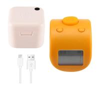 Bosiyrggrl Mini LCD Digital Anillo de Dedo ElectróNico Contador de Cuentas de Mano Contadores Recargables de 6 DíGitos Clicker-Amarillo