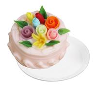 Bosiyrggrl Mini Pastel Falso de Comida Pequeña, Modelo de Artificial, Decoración Vintage, Adornos para Pasteles, Pastel Pequeño de Resina de Imitación e