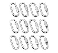 Bosiyrggrl Paquete de 12 Eslabones de Cadena Eslabones RáPidos de 5/32 Pulgadas para Trabajo Pesado con MosquetóN en Forma de D para Acampar, Ir de ExcursióN, Bloquear Equipos al Aire Libre