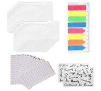 Bosiyrggrl Paquete de 27 Juegos de Carpetas de Bolsillo A6 Bolsillos con Cremallera Hojas de Presupuesto de Gastos Etiquetas de Sobres en Efectivo Pegatinas PáGina de NeóN