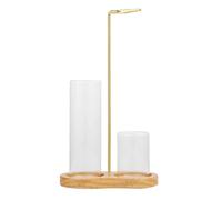 Bosiyrggrl Porta Incienso para Varillas, Quemador de Incienso Anticenizas, con Cenicero de Cristal y Organizador de Varillas, Color Marrón