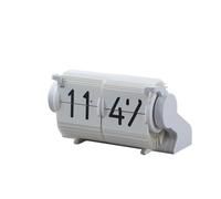 Bosiyrggrl Reloj de Escritorio Mecánico Inteligente con Calendario, Fecha y Alarma Automáticas, Estilo Vintage, con Función de Cambio de Página para Decoración del Hogar, Color