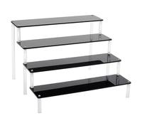 Bosiyrggrl Soporte para Cupcakes de 4 Niveles, Acrílico Negro, Transparente, para Exhibir y Organizar.