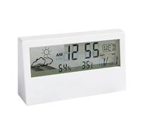 Bosiyrggrl Termómetro LED, Termohigrómetro, Medidor Electrónico Multifunción de Temperatura y Humedad, Estación Meteorológica con Despertador