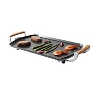 BOSKA Plancha Eléctrica Pro - Plancha para Cocinar XXL 2200 W | Plancha de cocina grande con revestimiento cerámico sin PFAS, asas de roble y superficie amplia para compartir.