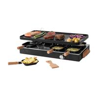 BOSKA Raclette Grill 8 Personas 1400 W - Plancha Eléctrica con Placa Cerámica PFAS Libre - Placa Reversible Antiadherente - Termostato Ajustable - Parrilla de Mesa - Negro