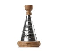 BOSKA Rallador Oslo con mango de roble - Tres caras distintos - Quesos semiduro a duro - Marrón y plata - 27 cm