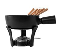 Boska Set de fondue Nero – Cacerola para fondue 1 L con 6 tenedores, base de hierro fundido, negro
