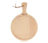 Boska Tabla de servir redonda Amigo - Con mango - Madera de haya rústica - Para presentar quesos y aperitivos - Marrón - ⌀ 23.4 cm