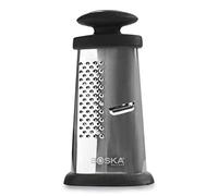 Boska Trio Formaggio - Rallador de quesos duros - Multifuncional - Tres ralladores distintos - Plata y negra - 16 cm