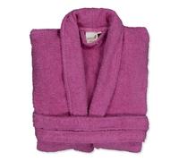 BOSKIMO - Albornoz Unisex - Albornoz de Ducha para Hombre o Mujer - 100% Algodón - Rizo - Disponible con Capucha (FR/ES, Letras, L, Regular, Regular, Fucsia, Sin Capucha)