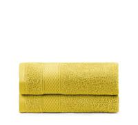 BOSKIMO - Juego de 2 Toallas de Baño - Ducha Algodón Premium - Toalla de Baño Grandes, Mano, Bide y Ducha - 100% Algodón - 450 g - 50x100 - Mostaza