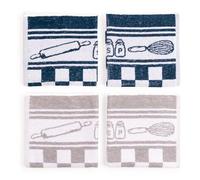 BOSKIMO Paños de Cocina Algodón Premium - Pack de 4 Trapos de Cocina Microfibra y Rizo, Trapos Cocina Algodón Absorbentes, Paños de Limpieza - Fabricado en Portugal