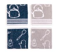 BOSKIMO Paños de Cocina Algodón Premium - Pack de 4 Trapos de Cocina Microfibra y Rizo, Trapos Cocina Algodón Absorbentes, Paños de Limpieza - Fabricado en Portugal