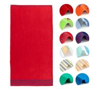 BOSKIMO Toalla de Playa Marea Roja Grande 90x170 cm - 100% Algodón Rizo Suave, Absorbente y de Secado Rápido - Fabricada en Portugal - Estilo Premium - Ideal para Playa y Piscina