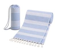 BOSKIMO Toalla Playa Grande con Bolsa - Pareo Fouta Rayas y Flecos