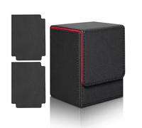 Bosmsaslad Deck Holder, Caja de Cartas, Card Deck Box, Cajas Almacenamiento Tarjetas Coleccionables con 2 Divisores, Magnetic Flip Box con Cuero de PU para Commander, TCG, MTG, Capacidad 100+ Cartas