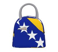 Bosnia and Herzegovina Emblema Nacional Grande Bolsa Almuerzo Portátil Térmica Aislada Lonchera Viaje Bolso Reutilizable Para Mujeres Hombres Niños Escuela Picnic Exterior
