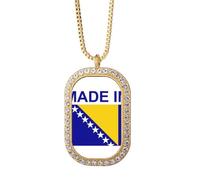 Bosnia Herzegovina - Collar con colgante de diamantes de cristal dorado