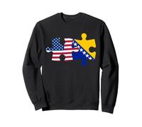 Bosnia y Herzegovina - Bandera de Rompecabezas con diseño Desgastado Sudadera