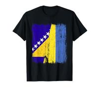 Bosnia Y Herzegovina Ucrania Media Bandera Camiseta