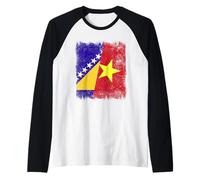Bosnia y Herzegovina Vietnam Media Bandera Camiseta Manga Raglan