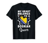 Bosnian Queen Bosnian Wife Girlfriend Bosnia Flag Camiseta